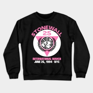 Stonewall 25 Vintage Retro March LGBT Gay NYC Crewneck Sweatshirt